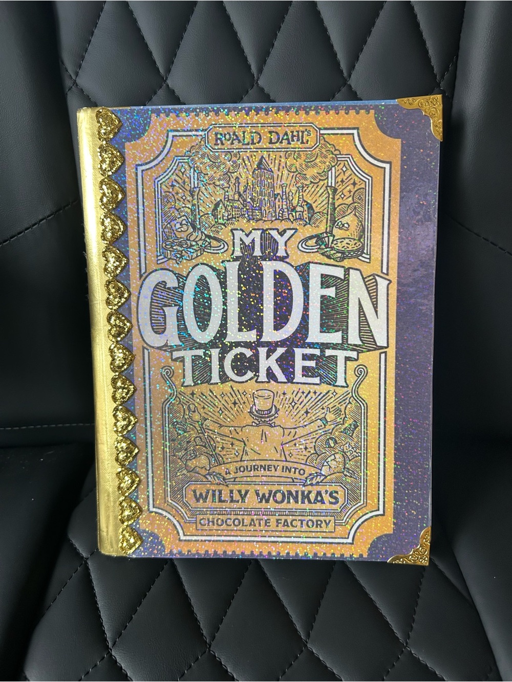 Handmade My Golden Ticket Journal Holographic Gold & Purple